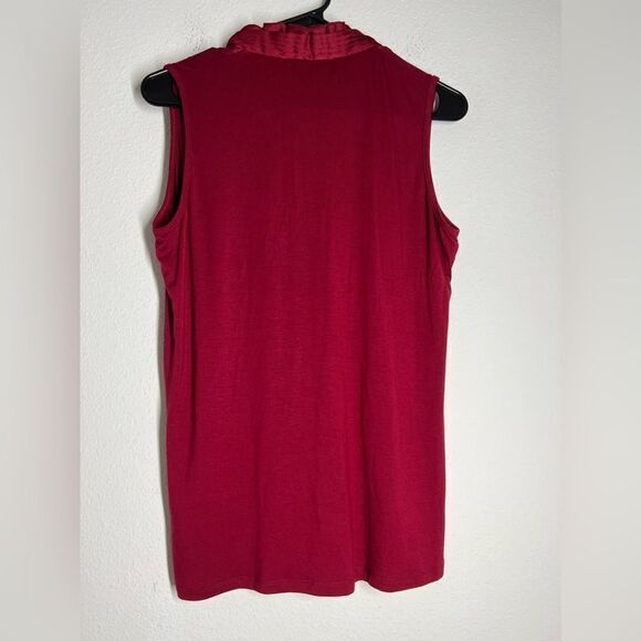 August Silk Top Ruby with Ruffles Size M - Picture 2 of 15
